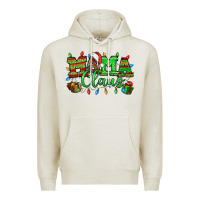 Oatmeal Heather Mama claus christmas lights and gifts mother's day Premium Hoodie - HowdyJamesFarm