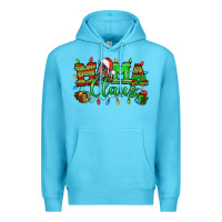 Ocean Blue Mama claus christmas lights and gifts mother's day Premium Hoodie - HowdyJamesFarm