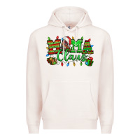 Pale Pink Mama claus christmas lights and gifts mother's day Premium Hoodie - HowdyJamesFarm
