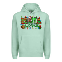 Seafoam Mama claus christmas lights and gifts mother's day Premium Hoodie - HowdyJamesFarm