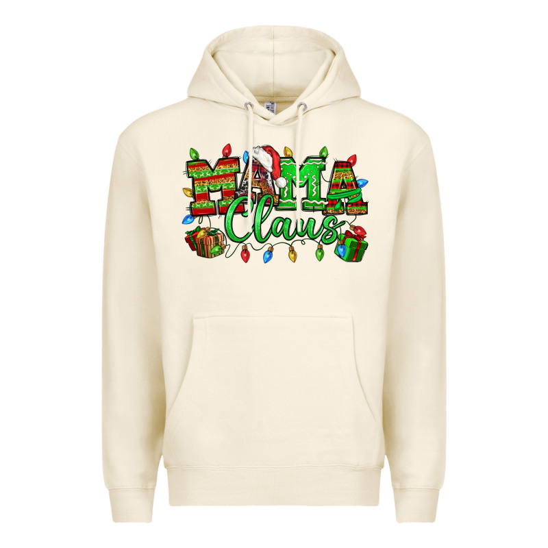 Mama Claus Christmas Lights And Gifts Mother's Day Premium Hoodie by HowdyJamesFarm | Teevron