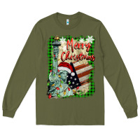 Army Green merry christmas  statue of liberty Long Sleeve Tee - BarkalooDesign