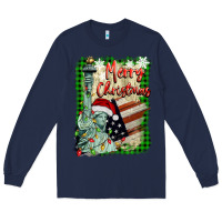 Navy merry christmas  statue of liberty Long Sleeve Tee - BarkalooDesign