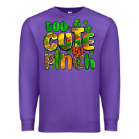 Purple St. Patrick's too cute to pinch Premium Sweatshirt - OliviaCreatesArt