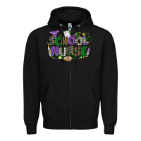 Black school nurse mardi gras Zipper Hoodie - CowGirlArtShop