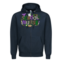 Navy school nurse mardi gras Zipper Hoodie - CowGirlArtShop