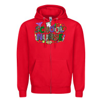 Red school nurse mardi gras Zipper Hoodie - CowGirlArtShop