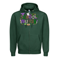 Sports Green school nurse mardi gras Zipper Hoodie - CowGirlArtShop