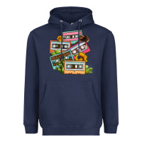 Navy 90s country caassette tapes Heavyweight Hoodie - OliviaCreatesArt