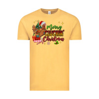 Vintage Mustard Merry Cluckin' Christmas Vintage Tee - MaliasSmallBusiness