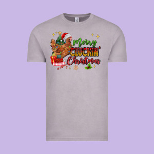 Merry Cluckin' Christmas Vintage Tee Designed By Maliassmallbusiness