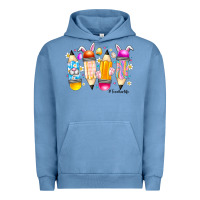 Pigment Pebble Blue Easter Teacher Life Urban Hoodie - CowhideDigitalArt