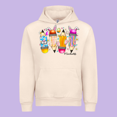 Easter Teacher Life Urban Hoodie Designed By Cowhidedigitalart