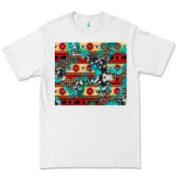 White aztec leopard cowhide turquoise Premium Tee - BarkalooDesign