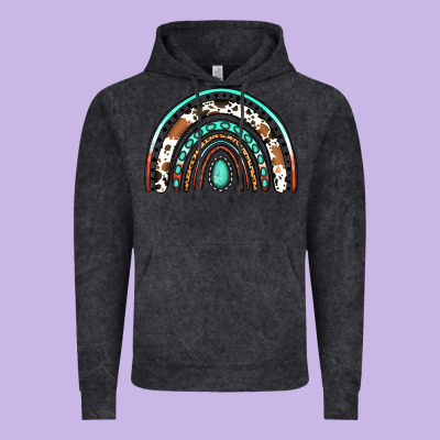 Western Rainbow Vintage Hoodie Designed By Jasminsmagicworld