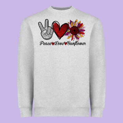 Peace Love Sunflower Heavyweight Sweatshirt Designed By Bettercallsaul