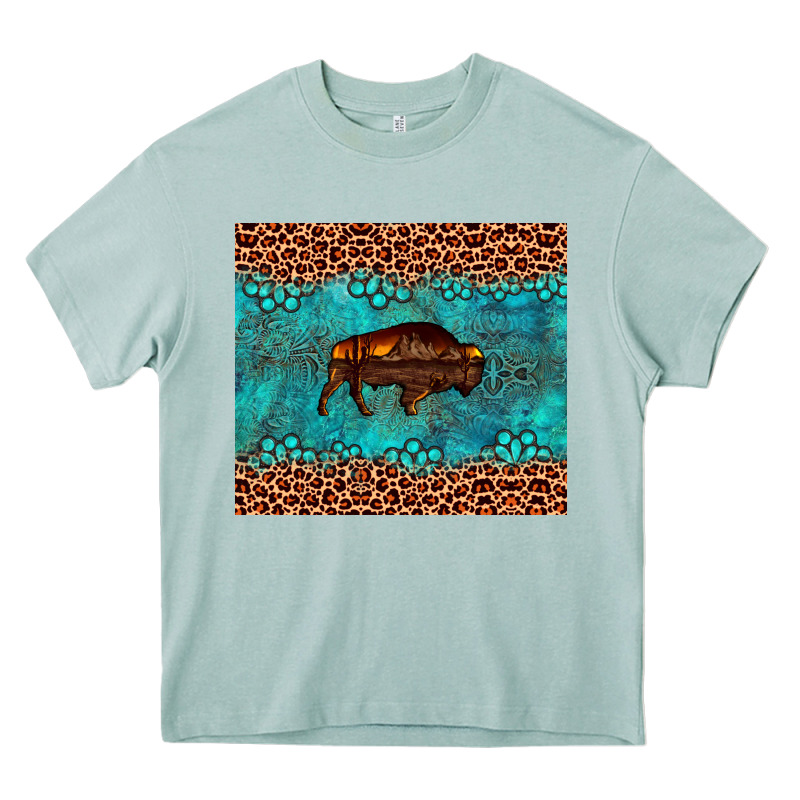 Bison Leopard Gemstone Heavy Core Tee by Artiststas | Teevron