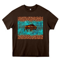 Chocolate Brown bison leopard gemstone Heavy Core Tee - Artiststas