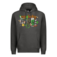 Charcoal Heather One lucky Nurse St. Patrick's Day Premium Hoodie - CowGirlArtShop
