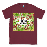 Burgundy tis the season christmas tree cake Classic Tee - MaliasSmallBusiness