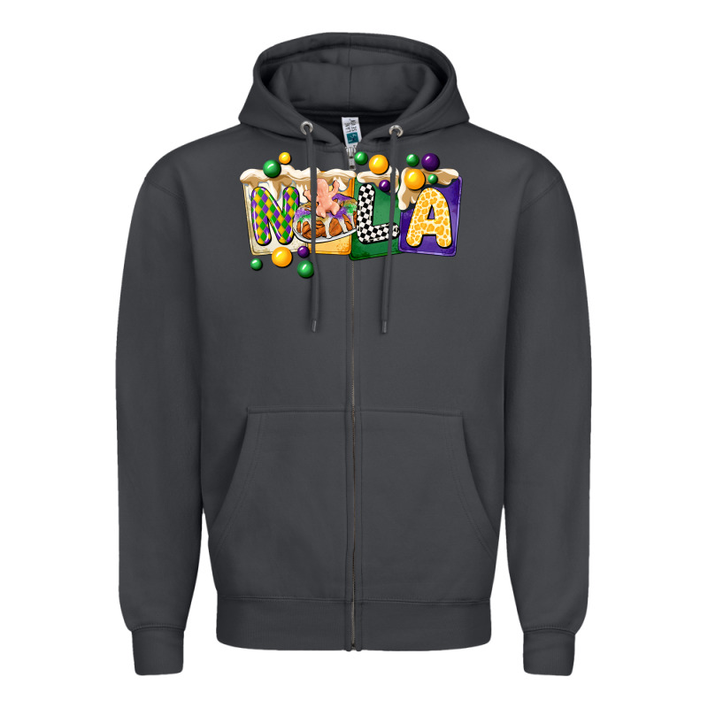 Nola Cake Mardi Gras Zipper Hoodie by CowGirlArtShop | Teevron