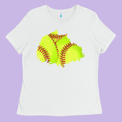 Softball Patch Ladies Tee Designed By Adodesignshop