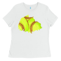 White softball patch Ladies Tee - AdoDesignShop