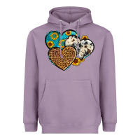 Lavender cowhide leopard hearts Heavyweight Hoodie - OliviaCreatesArt