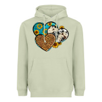 Matcha cowhide leopard hearts Heavyweight Hoodie - OliviaCreatesArt