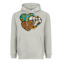 Moon Dust cowhide leopard hearts Heavyweight Hoodie - OliviaCreatesArt
