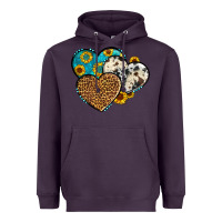 Plum cowhide leopard hearts Heavyweight Hoodie - OliviaCreatesArt
