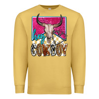 Antique Gold western hey cowboy Premium Sweatshirt - OliviaCreatesArt