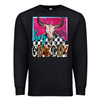 Black western hey cowboy Premium Sweatshirt - OliviaCreatesArt