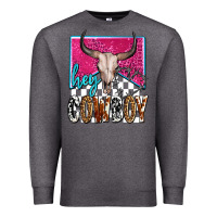 Charcoal Heather western hey cowboy Premium Sweatshirt - OliviaCreatesArt
