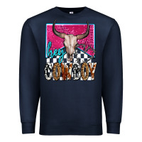 Navy western hey cowboy Premium Sweatshirt - OliviaCreatesArt