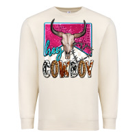 Sandshell western hey cowboy Premium Sweatshirt - OliviaCreatesArt