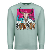 Seafoam western hey cowboy Premium Sweatshirt - OliviaCreatesArt