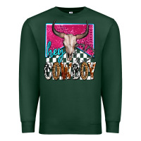Sports Green western hey cowboy Premium Sweatshirt - OliviaCreatesArt