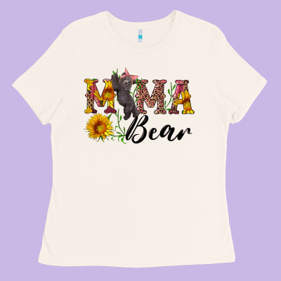 Pink Mama Bear With Cute Bear Ladies Tee Designed By Artiststas