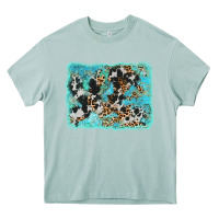 Arona turquoise cowhide leopard background Heavy Core Tee - AdoDesignShop