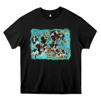 Black turquoise cowhide leopard background Heavy Core Tee - AdoDesignShop