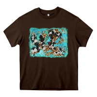 Chocolate Brown turquoise cowhide leopard background Heavy Core Tee - AdoDesignShop