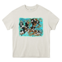 Cream turquoise cowhide leopard background Heavy Core Tee - AdoDesignShop