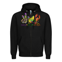 Black peace love crawfish mardi gras Zipper Hoodie - CowGirlArtShop