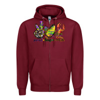 Burgundy peace love crawfish mardi gras Zipper Hoodie - CowGirlArtShop
