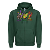 Sports Green peace love crawfish mardi gras Zipper Hoodie - CowGirlArtShop