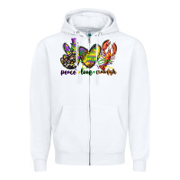 White peace love crawfish mardi gras Zipper Hoodie - CowGirlArtShop