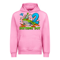 Fuchsia Pink birthday boy frog age 2 Urban Hoodie - LillyAllenDesigns