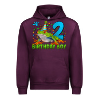 Mauve Wine birthday boy frog age 2 Urban Hoodie - LillyAllenDesigns