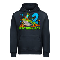 Navy birthday boy frog age 2 Urban Hoodie - LillyAllenDesigns